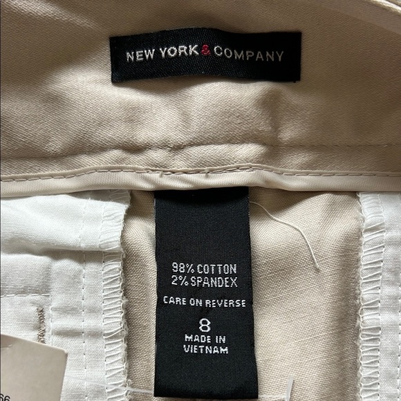 Cream Chinos with Straight Leg and Flat Front - Picture 2 of 7